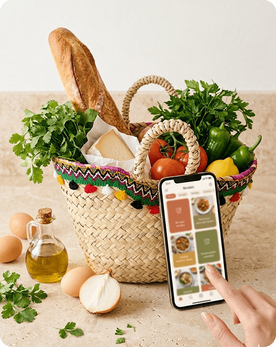 Panier de courses avec l'application Couzina
