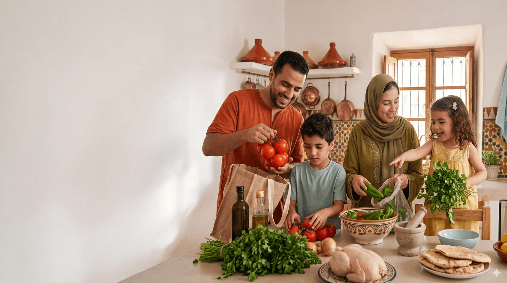 Repas algérien préparé avec Couzina