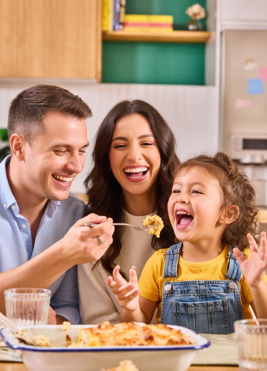 Famille qui mange ensemble